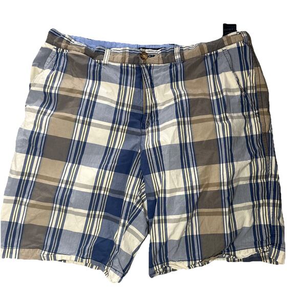 Tommy Hilfiger Men's Blue Plaid Print 9" Shorts Blue Size 40 - Picture 1 of 4